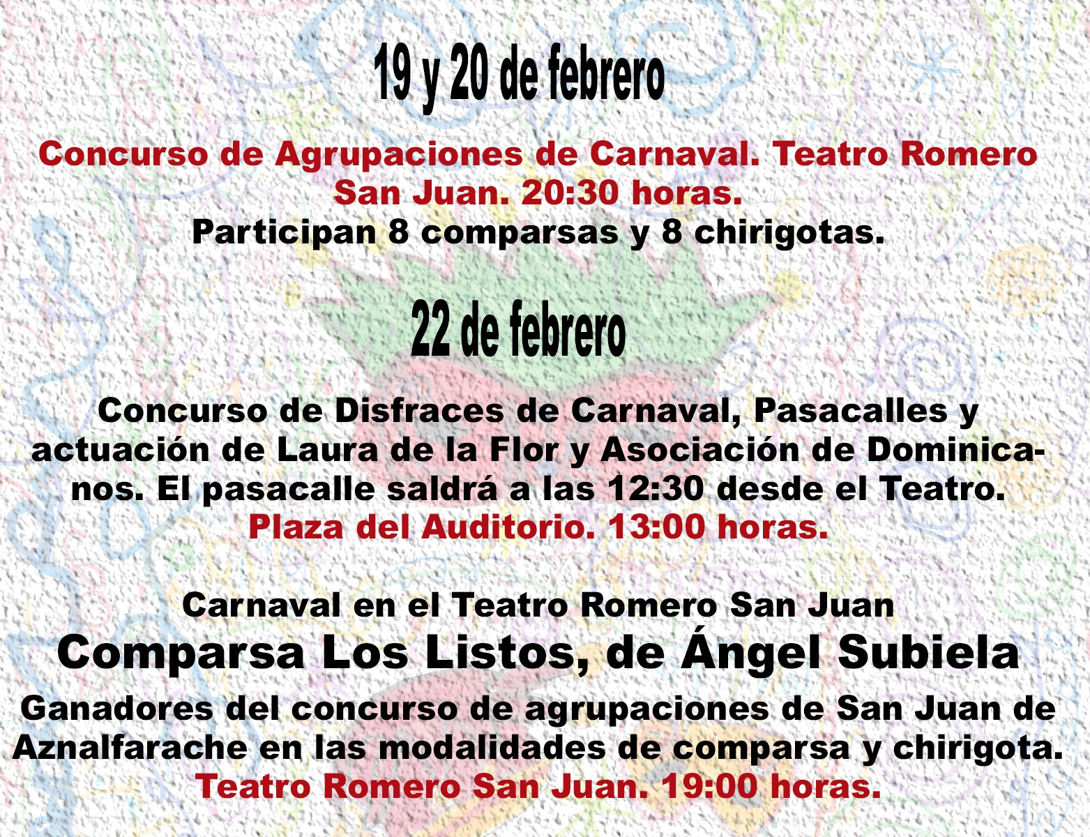 cartel programación carnaval